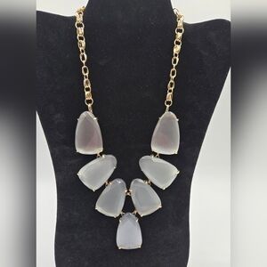 Kendra Scott Harlow Necklace in Slate Gray Cat's Eye & Yellow Gold Plate 19.5”